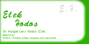 elek hodos business card